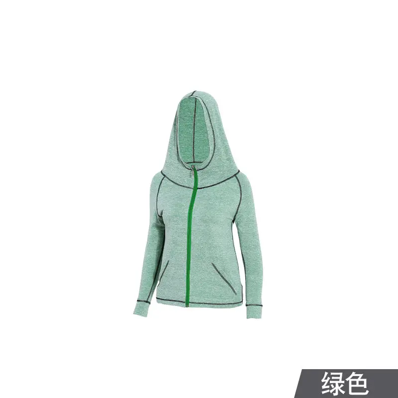 Women Running Jackets Hooded Jacket Quick Dry Jogging Zipper Coat Fitness Clothing Sport Gym Sportswear Sweatshirt Pilates Top