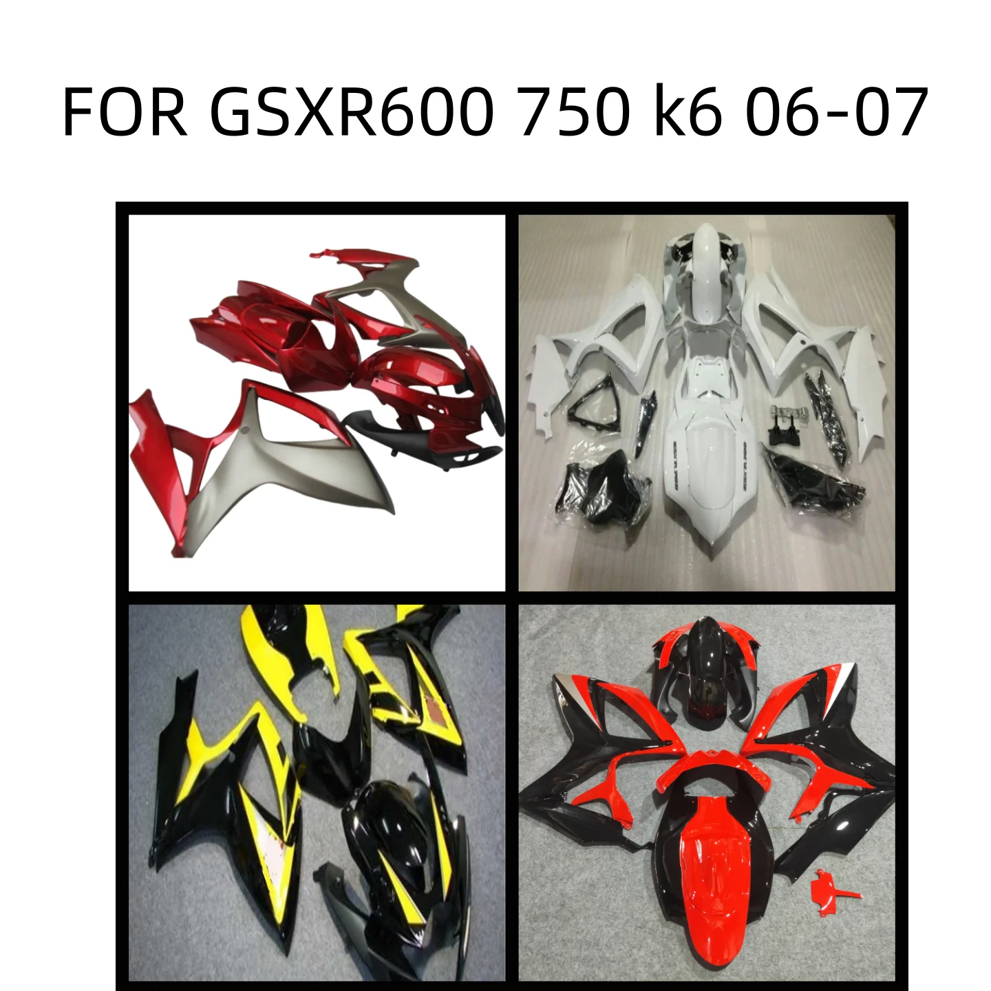 NEW ABS Motorcycle Whole Fairing kit fit for GSXR600 750 06 07 GSXR 600 for GSXR750 K6 2006 2007 full Fairings kits set