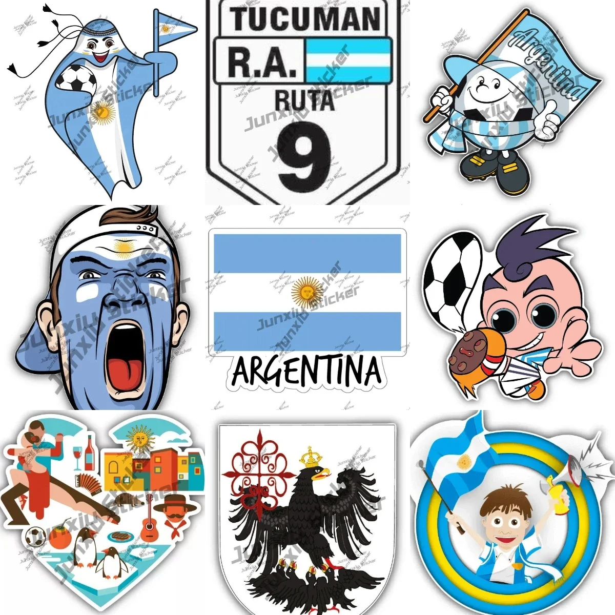 

Argentina Sticker Country Map Shaped South America Soccer Ball Fans Waterproof Decal Pvc Boat Accessories For Car Laptop Book