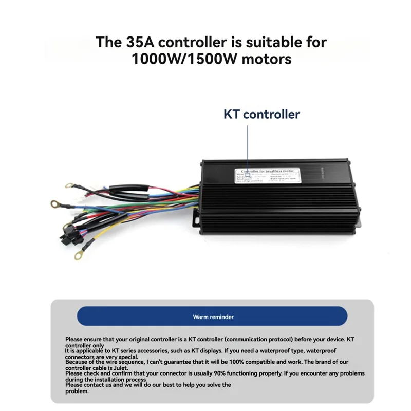 ABMW-Ebike KT-35A وحدة تحكم بموجة جيبية لمحركات بدون فرش 500 وات/750 وات 12-أنبوب 36 فولت 48 فولت 52 فولت تدعم شاشات KT #5