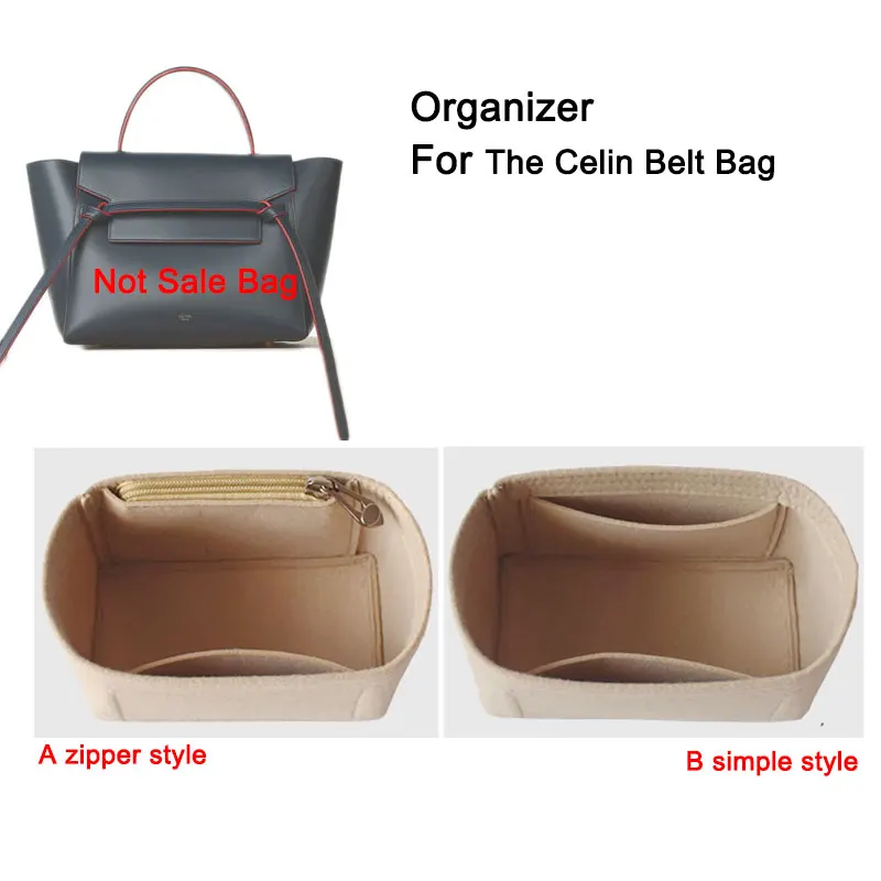 

Organizer Insert Fit For Celin e Belt Bag Nano Micro Mini Size,Felt Bags Liner , Handbag Tote Keep Shaper , Inner Purse