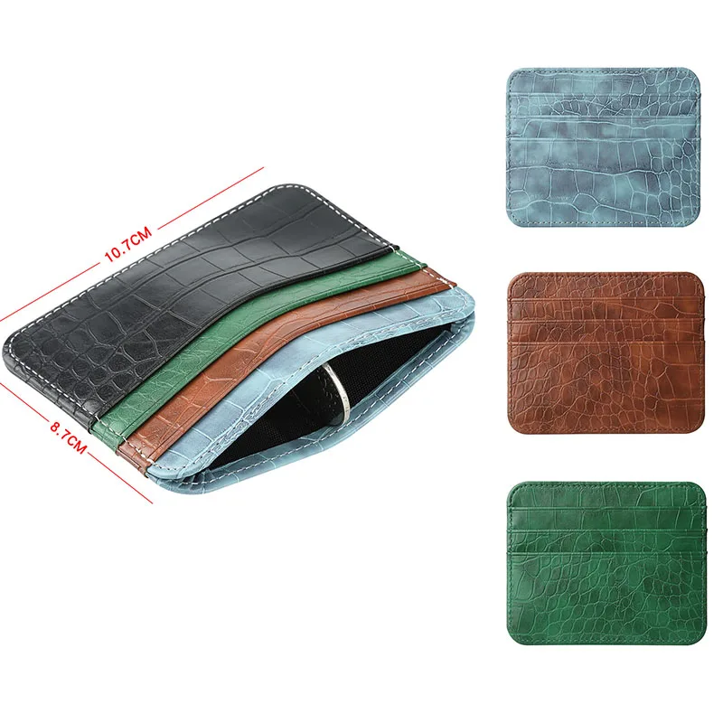 Novo fino couro do plutônio titular do cartão caso para homens carteira masculina fino mini id titular do cartão de crédito pequena moeda dinheiro titular do cartão bolsa sacos