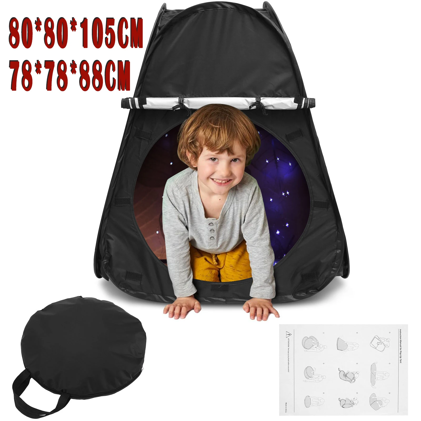 

Kids Corner Tent 80*80*105CM Foldable Indoor Blackout Tent for Autistic Children to Play & Relax Calm Down Tent with Storage Bag
