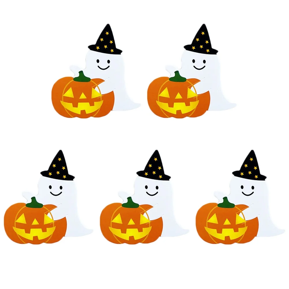 

50pcs Pumpkin Pattern Paper Cards Food Grade Candy Holders Lollipop Decoration Packaging Message Card for Kids Party Festival