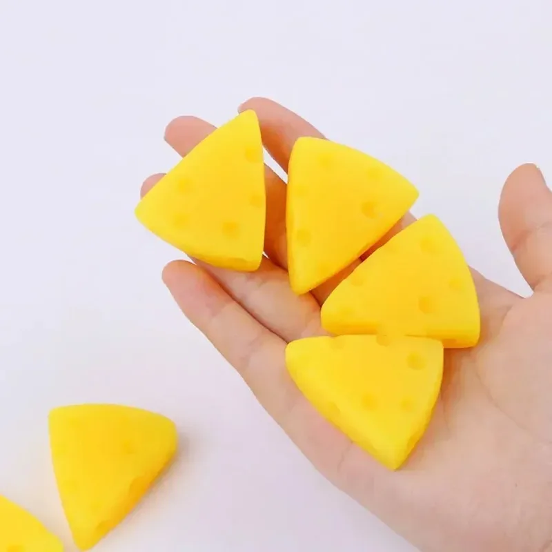 1pcs Cute Cheese Squishy Toys Soft 3D Dessert Squeeze Party Relaxed Relief Sensory Squishies Clear Simulation Toys Gift