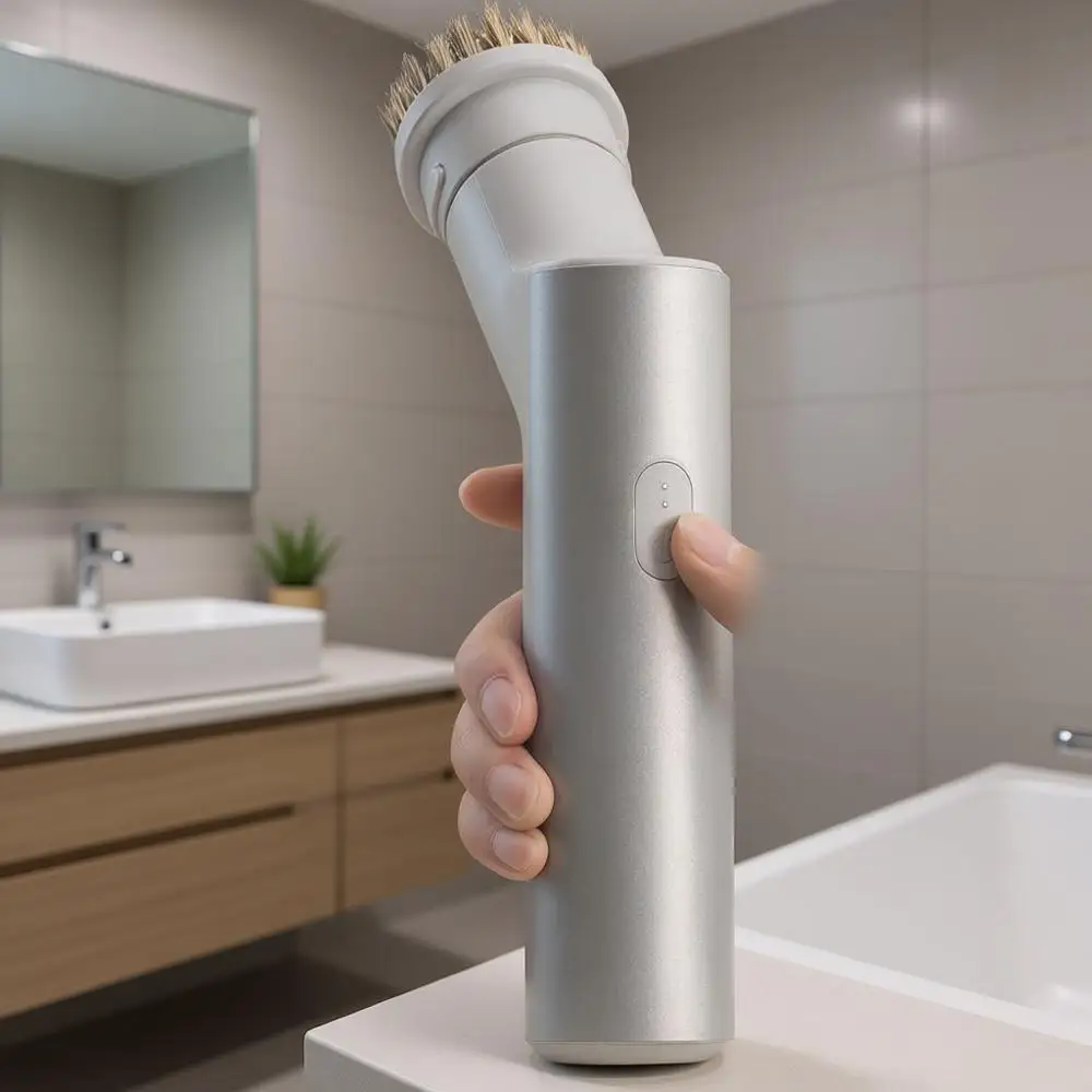 

Портативная электрическая вращающаяся щетка, водонепроницаемый шнур, 22 дюйма (55 см), 9 насадок для ванной, душа, кухни, раковины, плитки