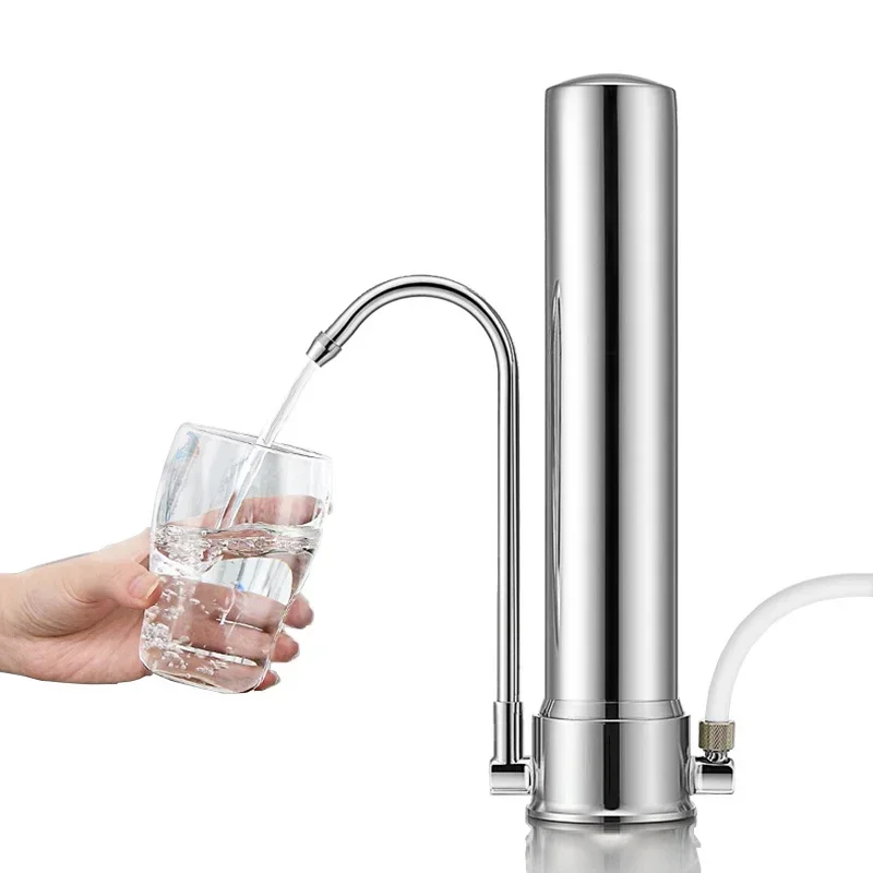 Ceramic Water Filter Countertop Stainless Steel Water Purifier Easy Installation Tap Water Purfication Equipment