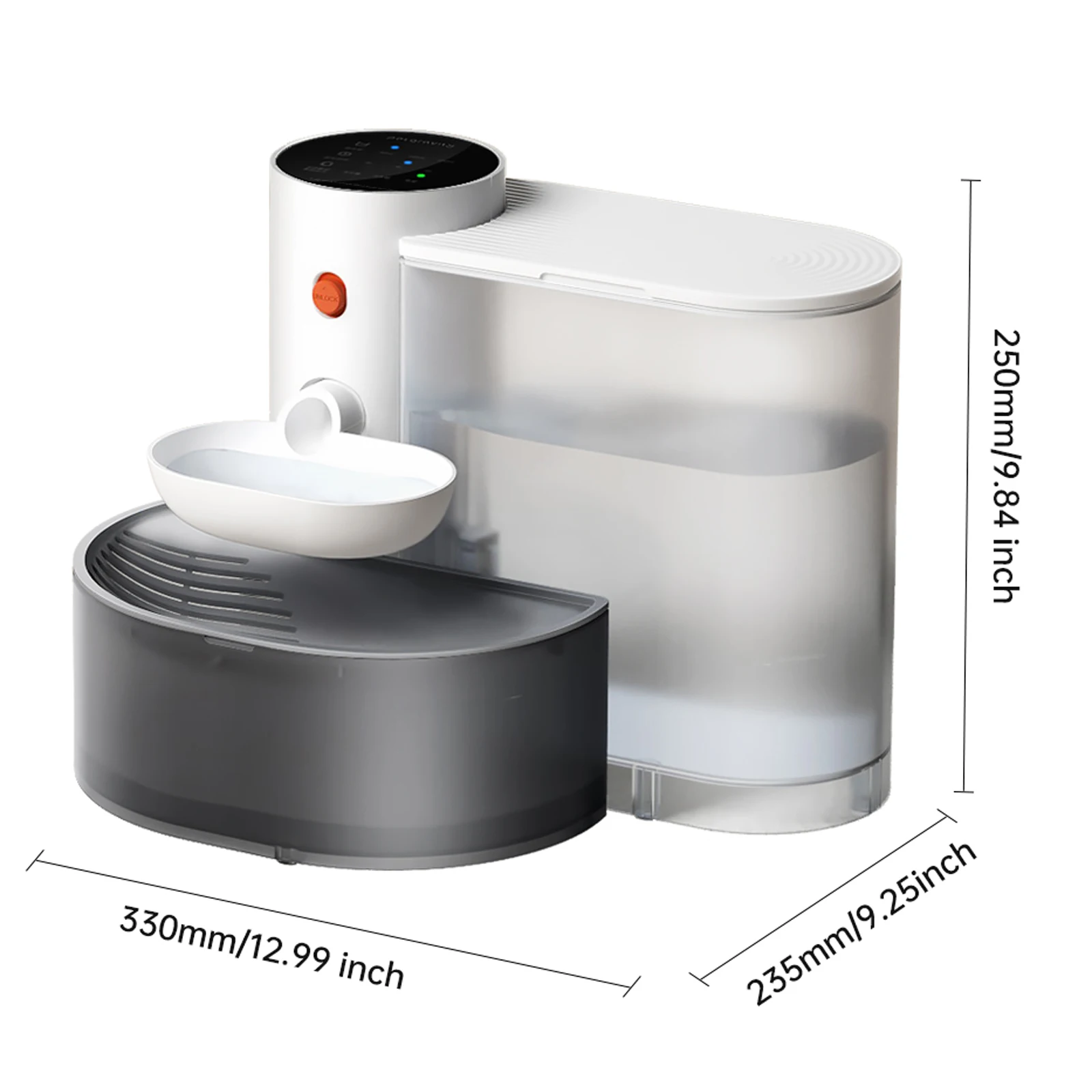 Intelligenter Wasserbrunnen für Haustiere, 3 l/100 oz, automatischer Katzenwasserbrunnen, kein Filter, Haustier-Trinkspender für Katzen und kleine Hunde