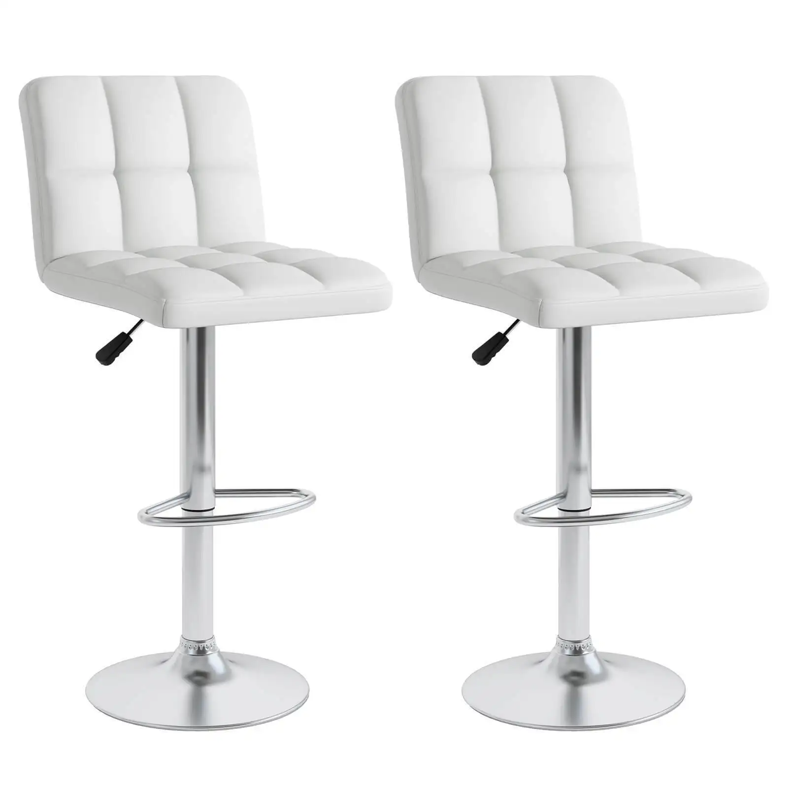 

Modern Swivel Bar Stools Set of 2 with Heavy-duty Metal Base & Footrest Back