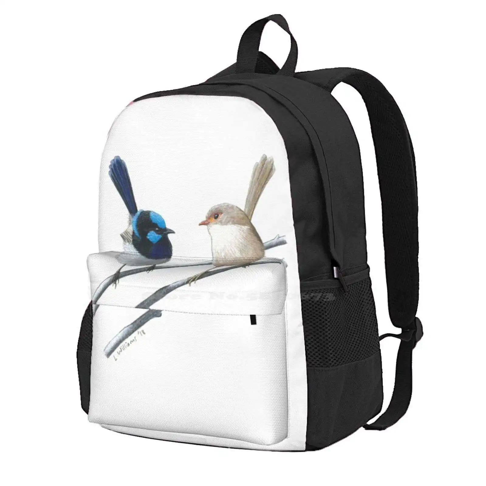 Superb Fairy-Wrens Hot Sale Schoolbag Backpack Fashion Bags Fairy Wren Blue Wren Australianbirds Bluewren