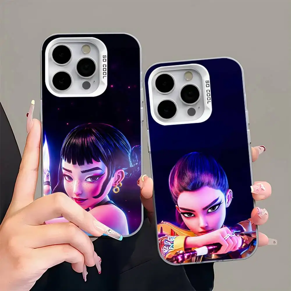 

Funny Kpop H-Hunters Girls Phone Case For iPhone 16,15,14,13,12,11,Pro,Max,Plus,Mini,XS,SE Anti Fall Gray White Matte Cover