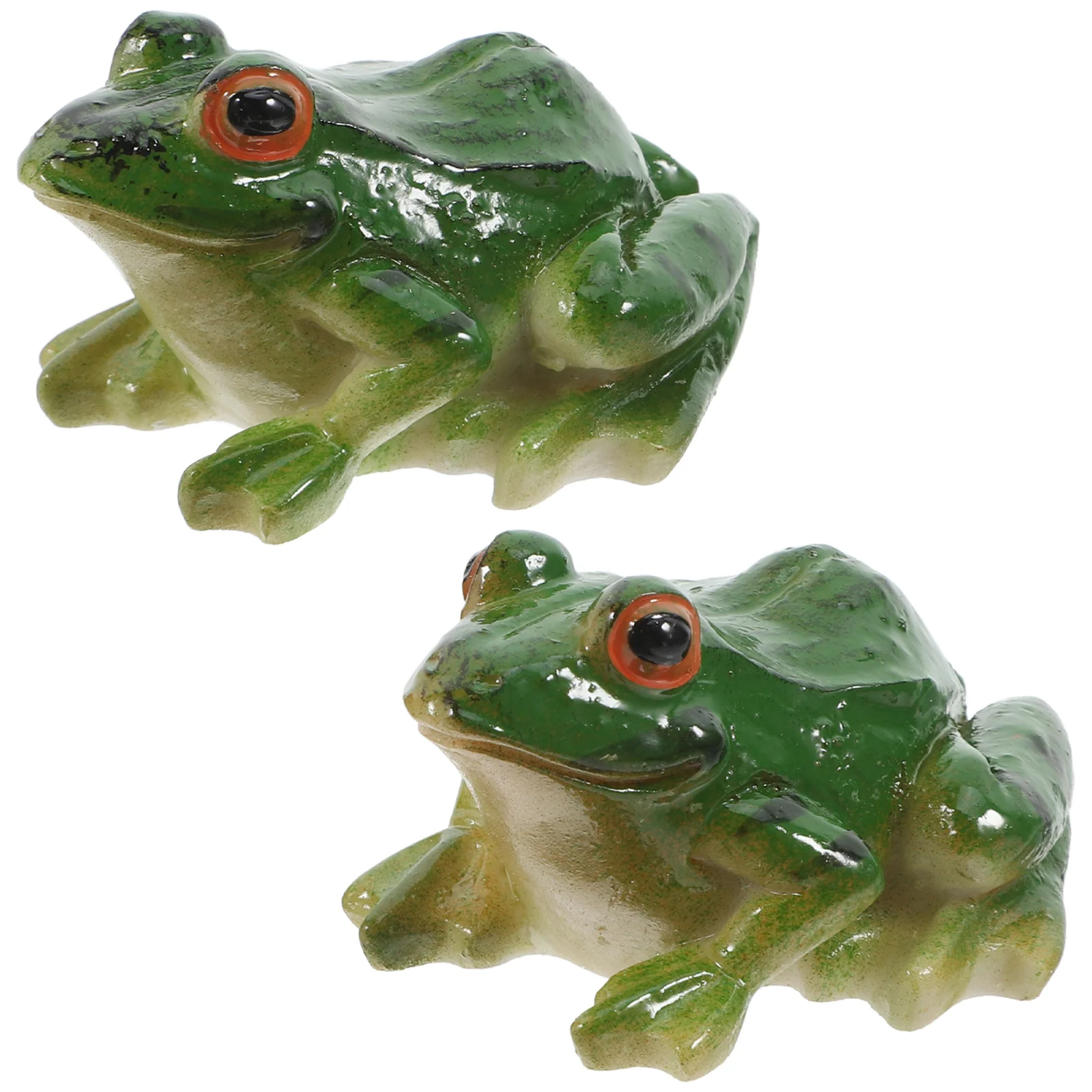 2 Pcs Decorate Micro Landscape Simulation Frog Ornament Toddler Bath Toys Sculptures Resin Frogs