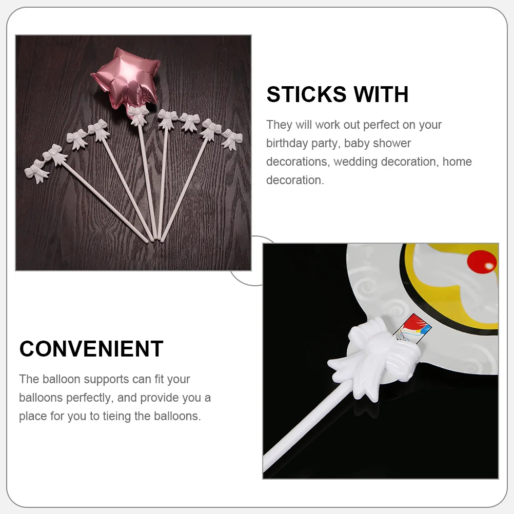 50 Pcs Balloon Stick Sticks Stand Buttress Kit for Table Base with Connector Plastic Bamboo Poles Accessories Centerpiece