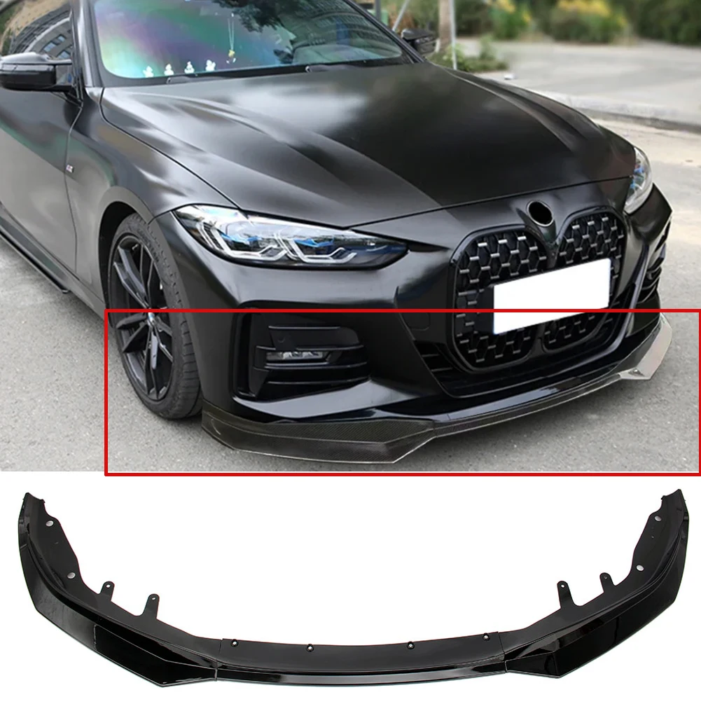 

Трехсекционный передний сплиттер-спойлер и нижние боковые сплиттеры для BMW 4 серии G22 2-дверное купе 2022 2023 2024 2025 2026