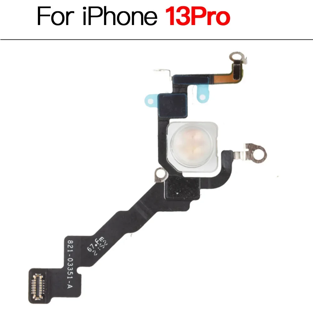 100% OEM Pulled Flash Led Light Power Volume FlashLight Flex Cable Replacement For iPhone 11 12 13 Pro Max Mini With Adhesive image 4