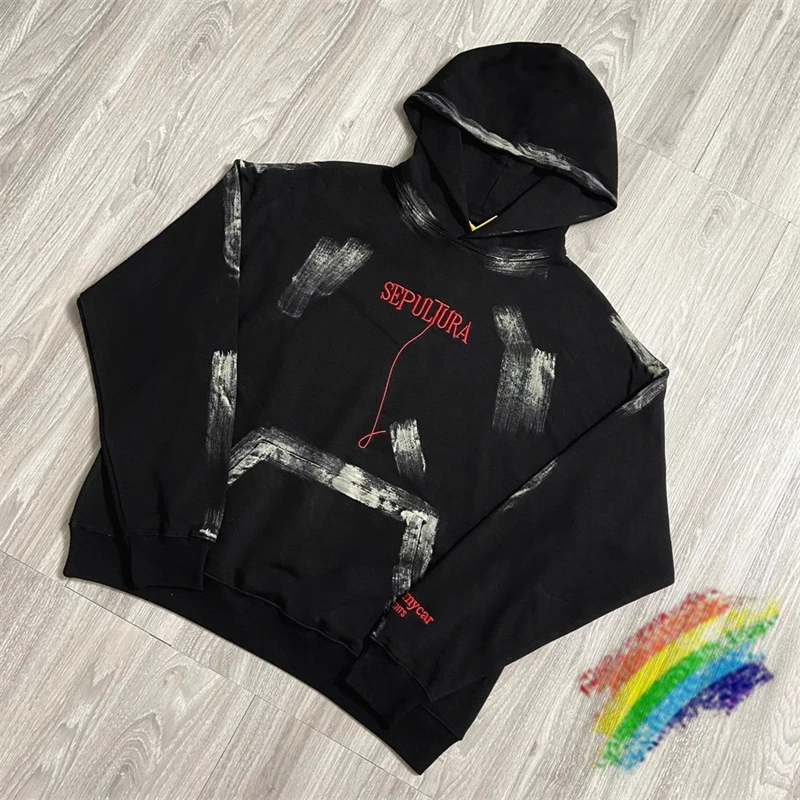 

Washed Damaged For Hoodie Men Women 1:1 Top Quality Embroidery Hooded Pullovers