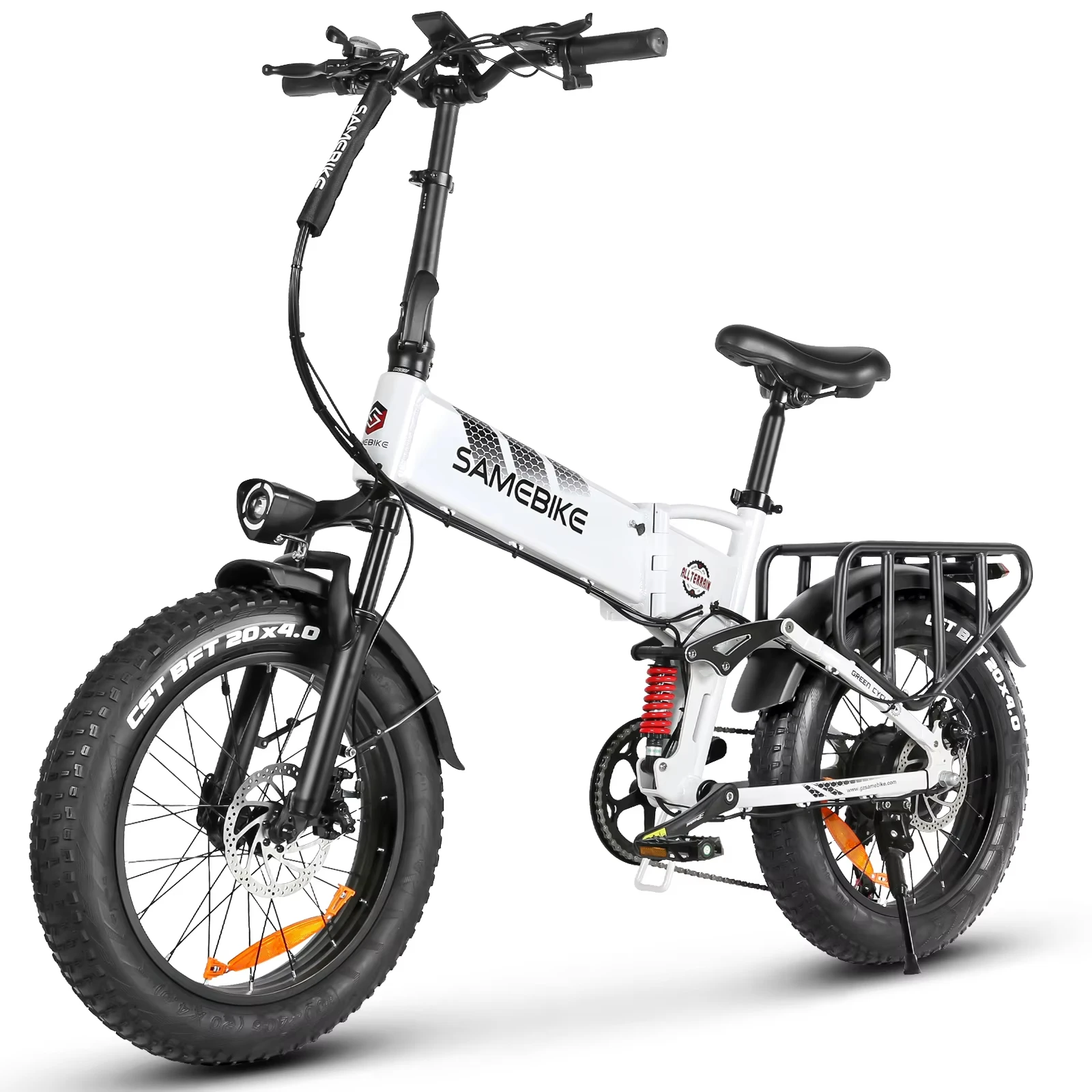 SAMEBIKE E-bike RS-A02 Pro Volwassen Elektrische Mountainbike 1000W Krachtige Motor 48V15AH Lithium Batterij Volledige Vering Max Snelheid ​ ​ Elektrische fiets 35 km/u, 20*4.0 inch dikke banden,