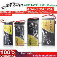 ACE TATTU LiPo 6S 35C 10000mAh 12000mah 16000mAh 22000mAh 30000mA Plus 25C 22.2V Lithium RC Battery for UAV Airplane