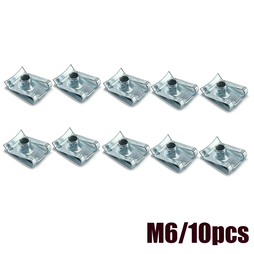 

10pcs Universal Car Chimney U Nuts Fixings Panel Car Spire Clips Car Lug Nuts M4 M5 M6 M8 Car Motorcycle Fasteners Accessories