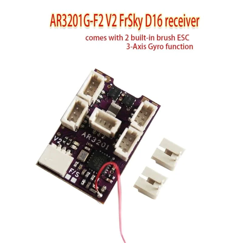 

AR3201 FrSky D16 Receiver with 5A Dual Brushed Unidirectional EXC for 3-Axis Gyro Function Stabilization