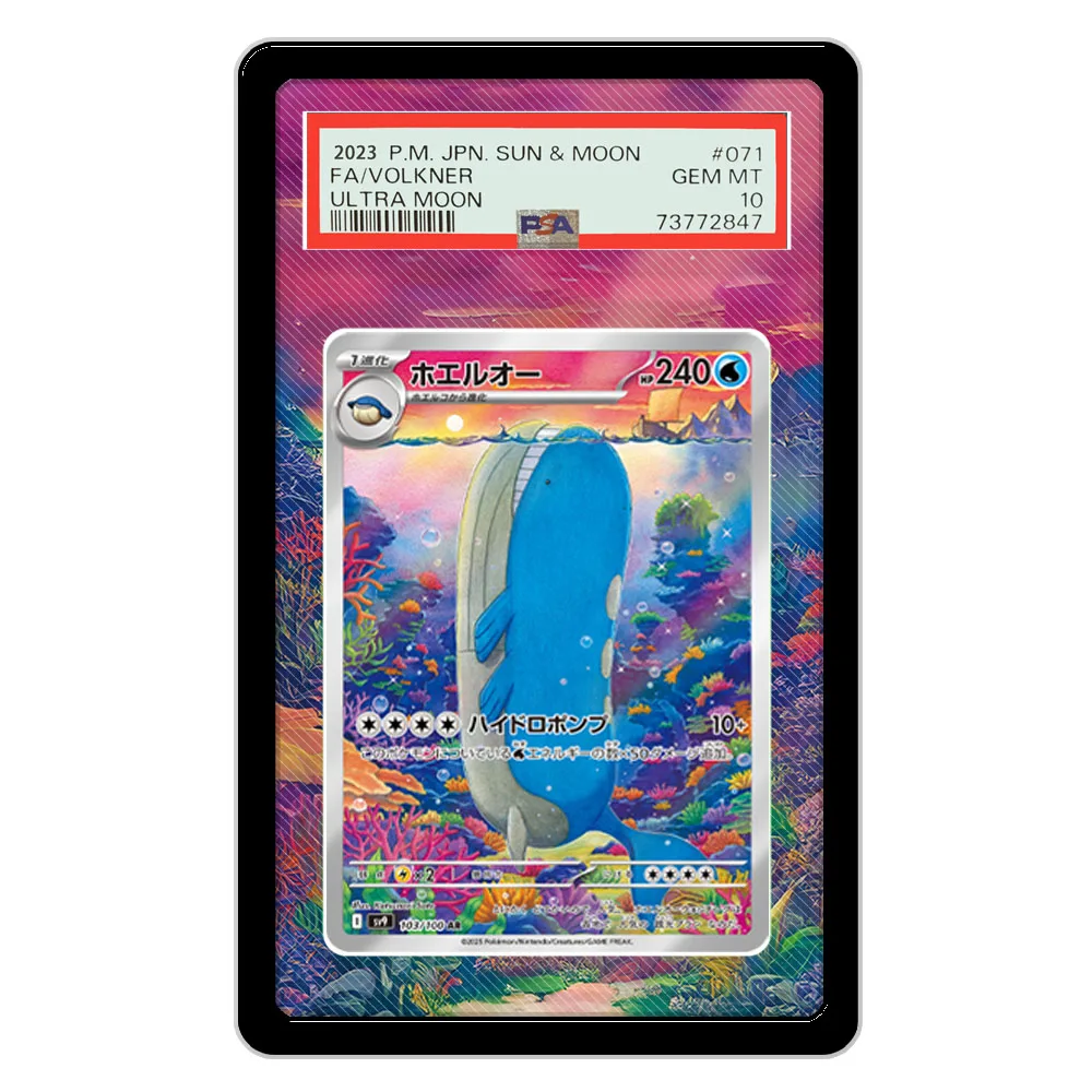Display artistico per carta Pokemon Noibat Haunter Mewtwo Bulbasaur Snorlax Victini Wailord Ptcg Psa Scatola di immagazzinaggio Vetrina in acrilico