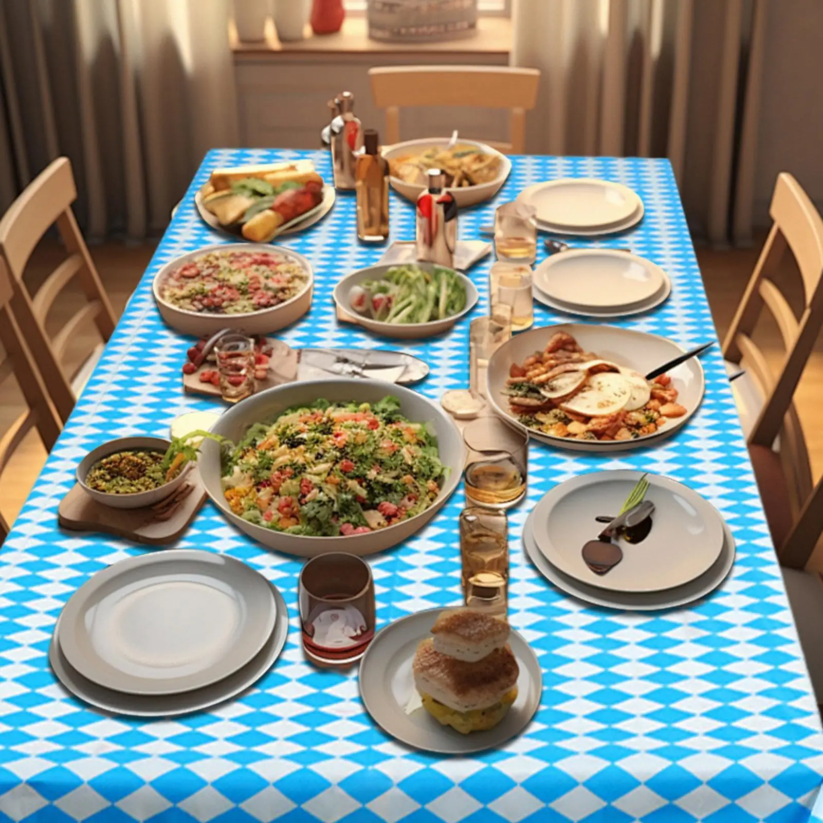 Oktoberfest-Tischdecke, 137 x 274 cm, bayerische Dekoration, Oktoberfest-Party-Tischdecke, wasserdichte bayerische Tischabdeckung