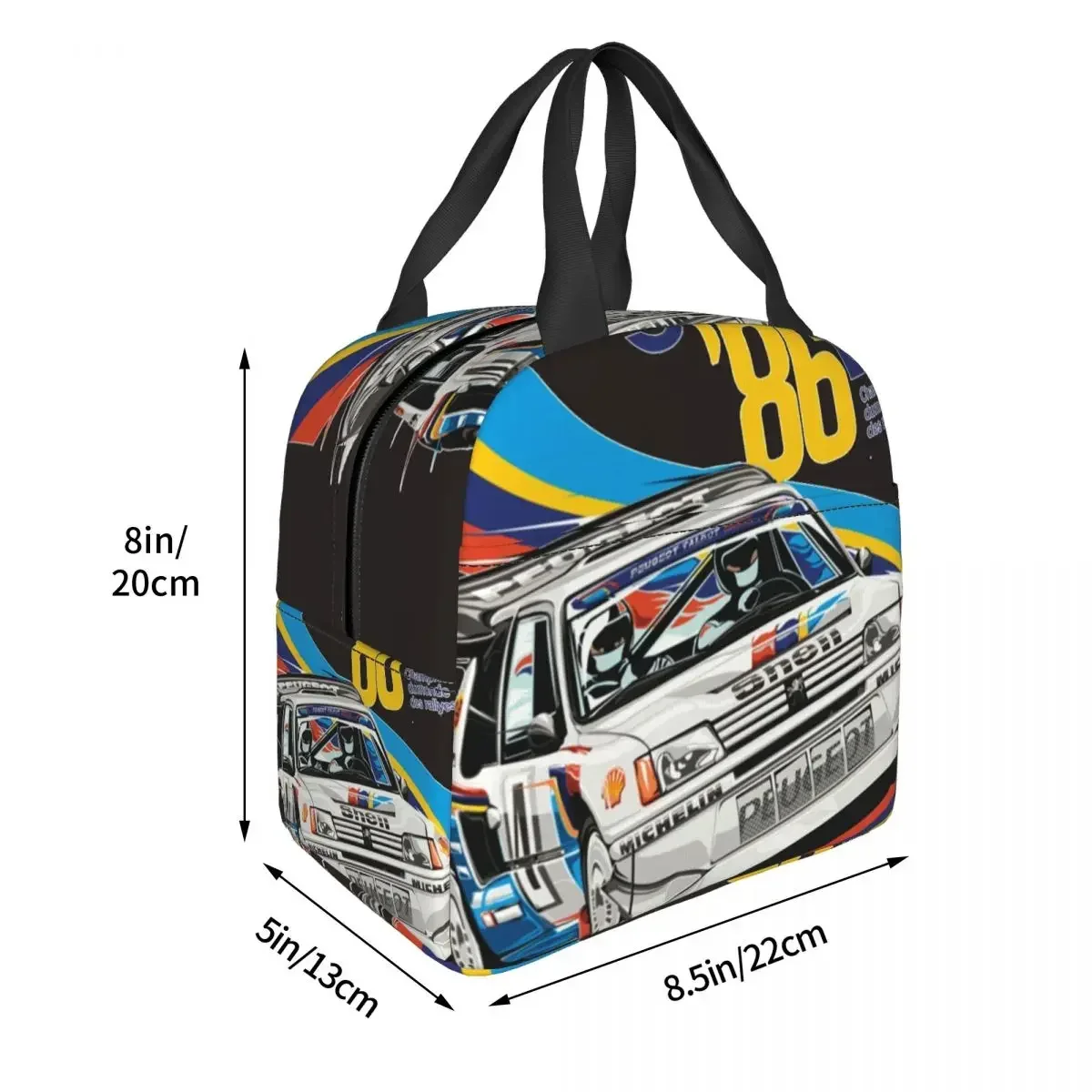 Peugeot 205 Turbo Rally Essential Thermal Insulated Lunch Bags Lunch Container Food Storage Bags Large Lunch Box Tote Outdoor