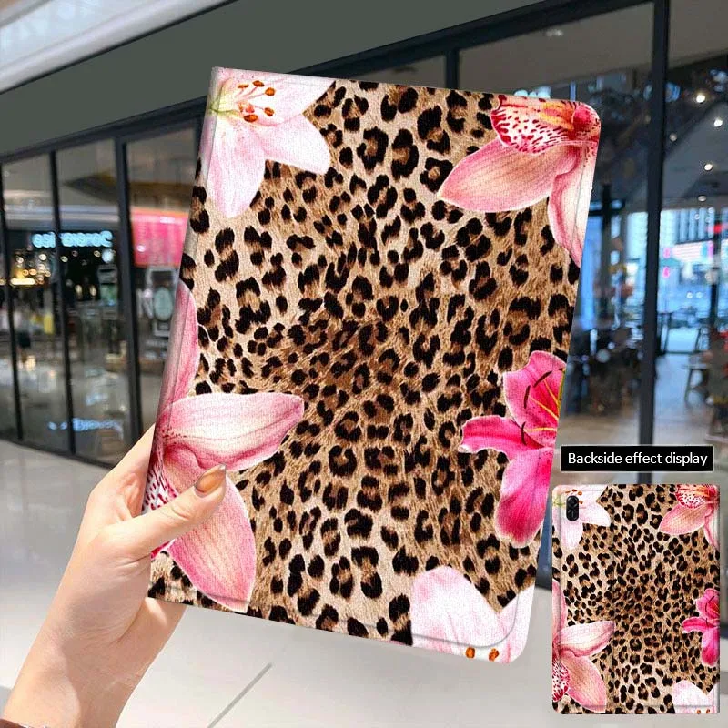 Cherry flower leopard print For Huawei MatePad Air SE Pro M6 M5 M2 T10s T5 10 11 12.6 11.5 12 X 10.8 Inch 10.1 Tablet Case