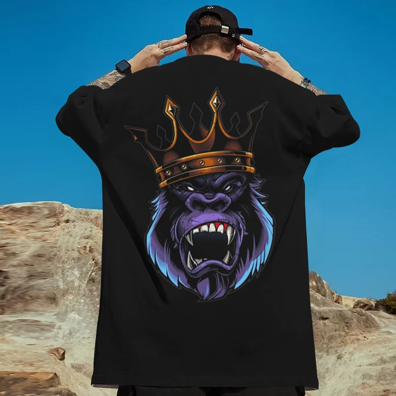 

Футболки с животными для мужчин, свободные футболки большого размера с 3d принтом гориллы, уличные топы в стиле Харадзюку, футболки, повседневная повседневная блузка с короткими рукавами