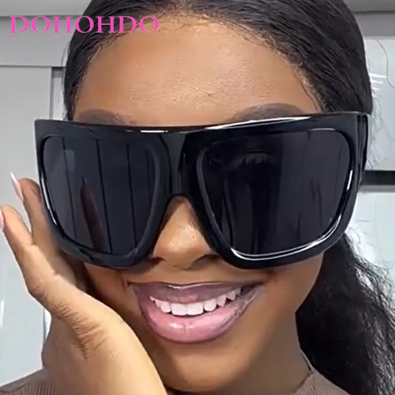 

DOHOHDO 2026 New Y2K Punk Oversized Sports Sunglasses Women Men Luxury Brand Vintage Pilot Goggle One Piece Outdoor Shades UV400