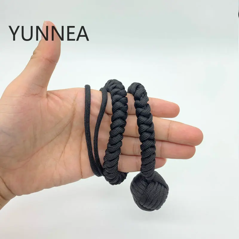 1pc DIY Monkey Fist Whip Bracelet Outdoor EDC Self Defense Rope Steel Ball Broken Window Breaker Personal Safety Keychain Tools