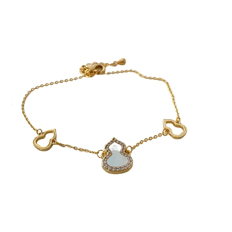

Diamond-encrusted gourd bracelet women's light luxury niche metaphysical Fulu symbolizes new Chinese jewelry