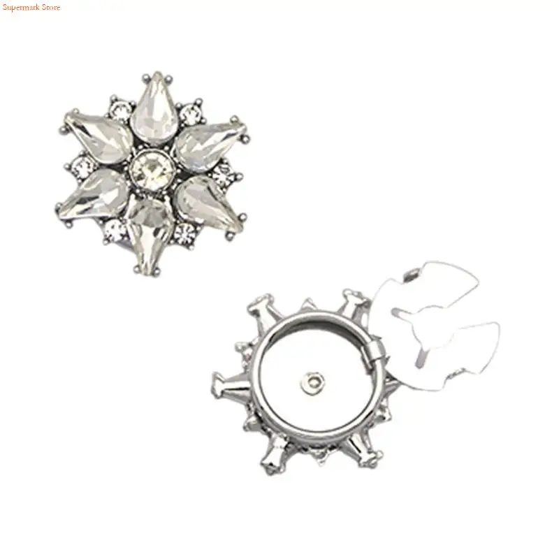 Q5WE Handmade Star Rhinestones Patches Camisa Botones decorativos Accesorio ropa