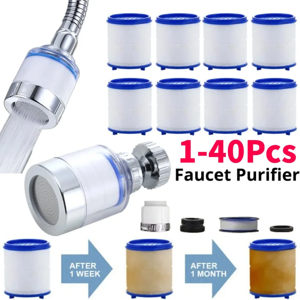

1-40Pc Faucet Water Filter Element Remove Chlorine Heavy Metals Filtered Showers Head Bath Filtration Purifier Soften Hard Water