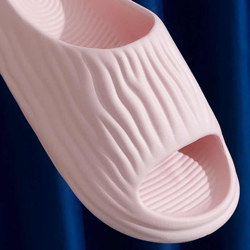 Soft Thick Bottom Indoor Slippers Women Summer 2026 Stripe Protrusion Non Slip Home Slippers Plus Size Couple's Bedroom Slides image 4