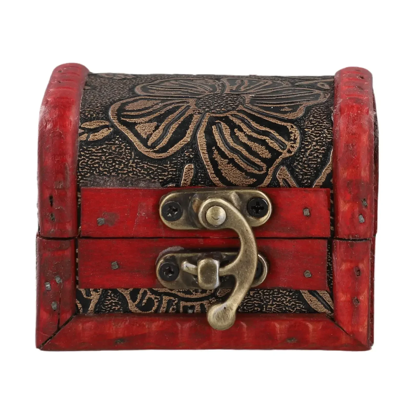 Retro design wooden box Wooden Treasure Chest Jewelry Box Vintage storage for souvenirs photos stamps coins and more