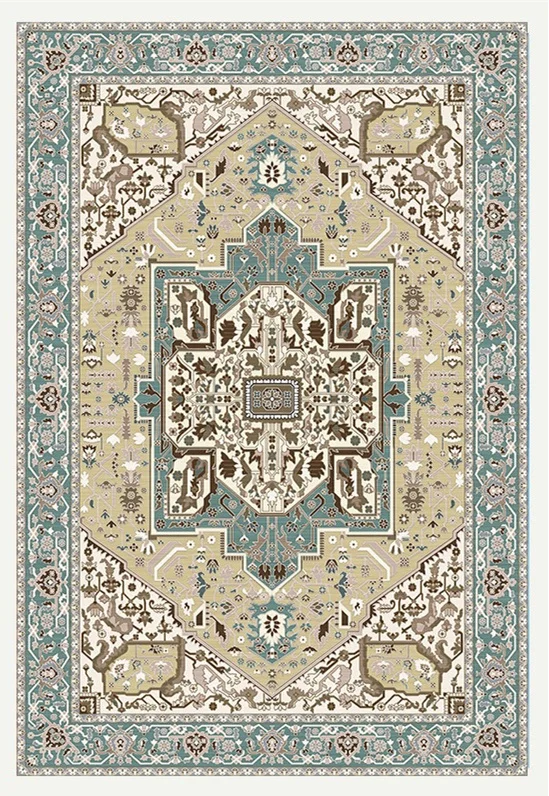 Turkish Style Carpet Retro Persian Living Room Hotel Decoration Large Area Printed Bedroom Bedside Carpet