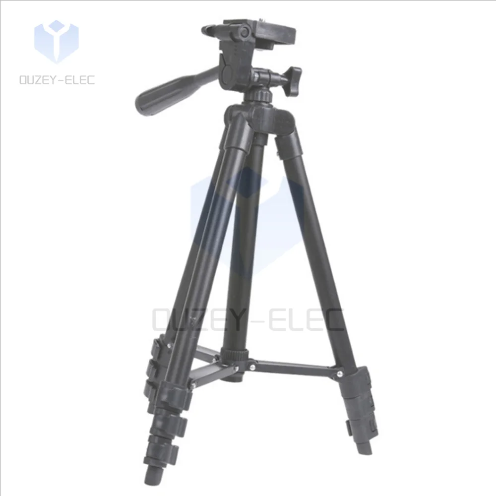 Camera Phone Tripod Foldable Portable Lightweight Aluminum Tripod Adjustable Height with Phone Clip for Gopro iPhone Samsung