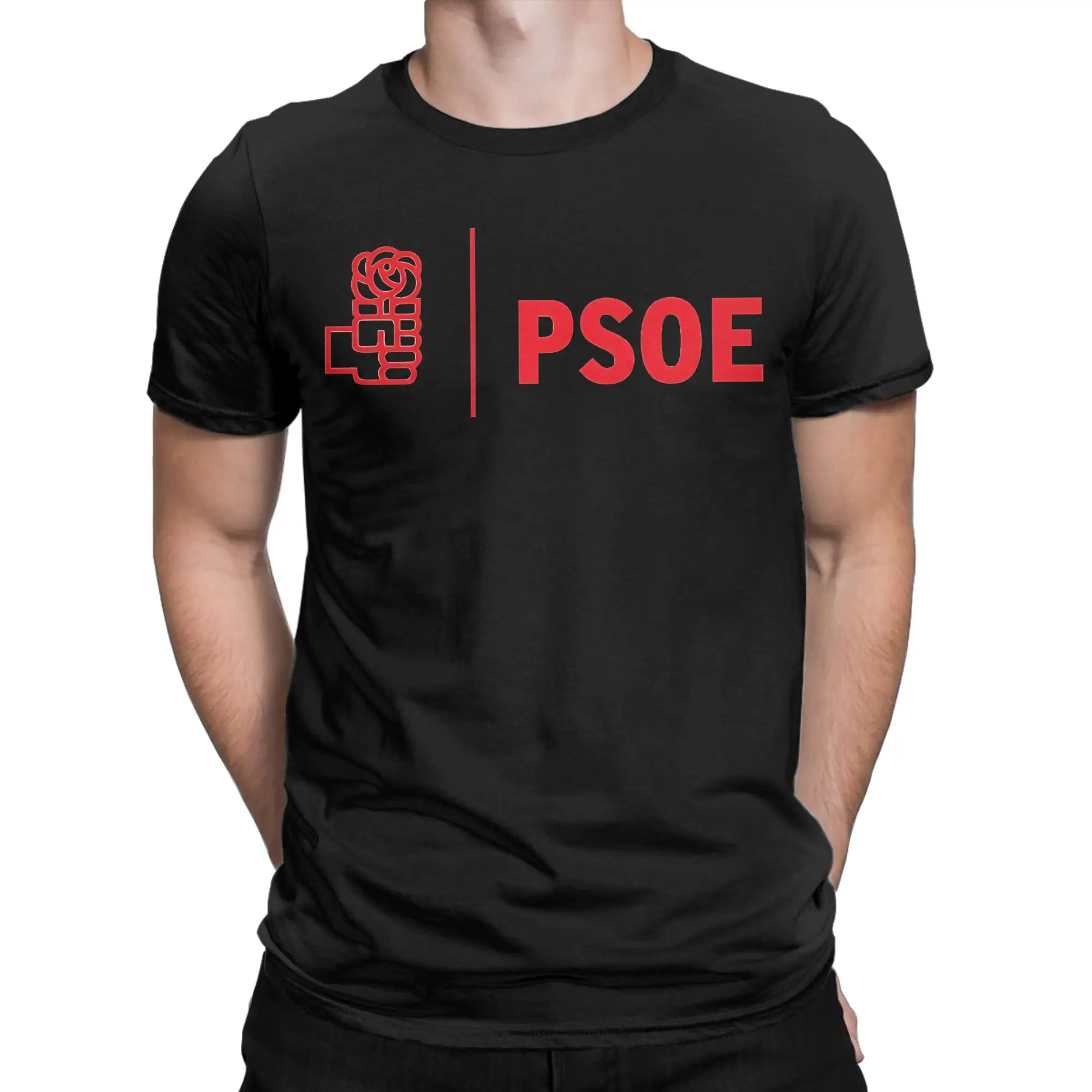 Fashion PSOE Logo Pedro Sanchez T Shirt for Men Women  100% Cotton T-shirts Short Sleeve Tops