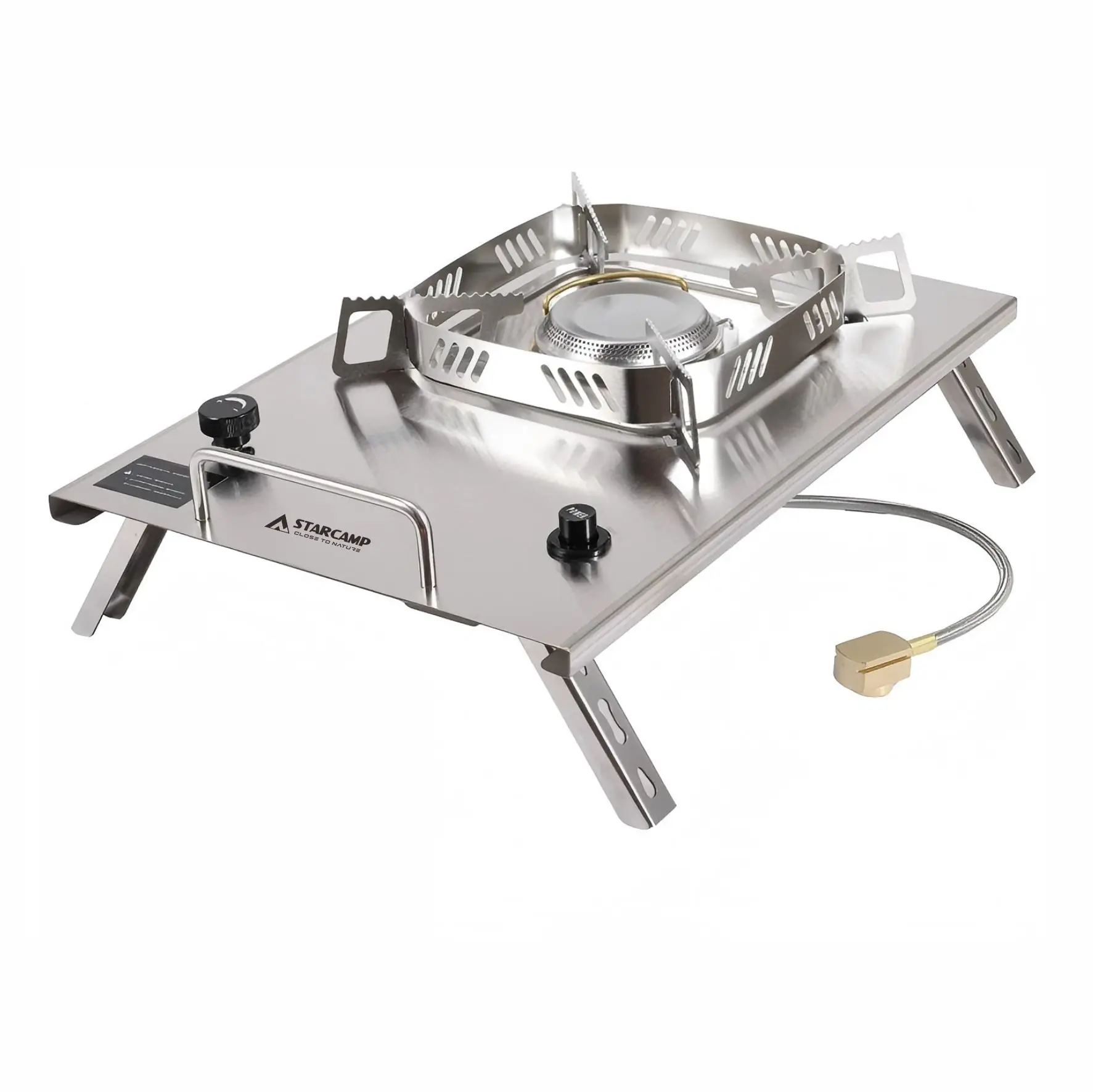 Stufa a gas da campeggio esterna portatile IGT da 4500 W in acciaio inossidabile antivento pieghevole automatico per carburante propano butano