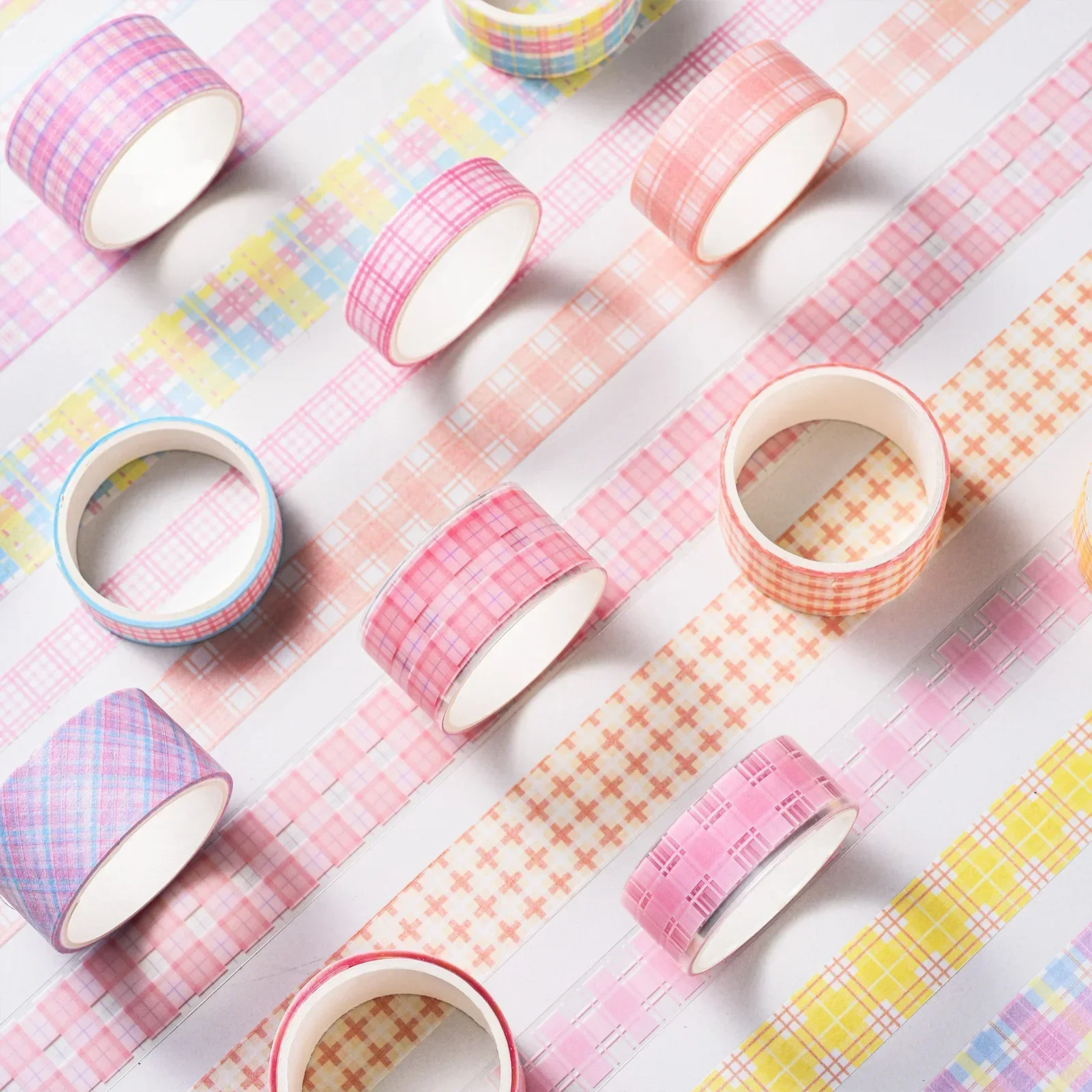 1 مجموعة الزخرفية الملونة منقوشة اخفاء أشرطة مجموعة لسكرابوكينغ ديكور ذاتي الصنع والحرف رصاصة المجلات المخططين غير المرغوب فيه مجلة