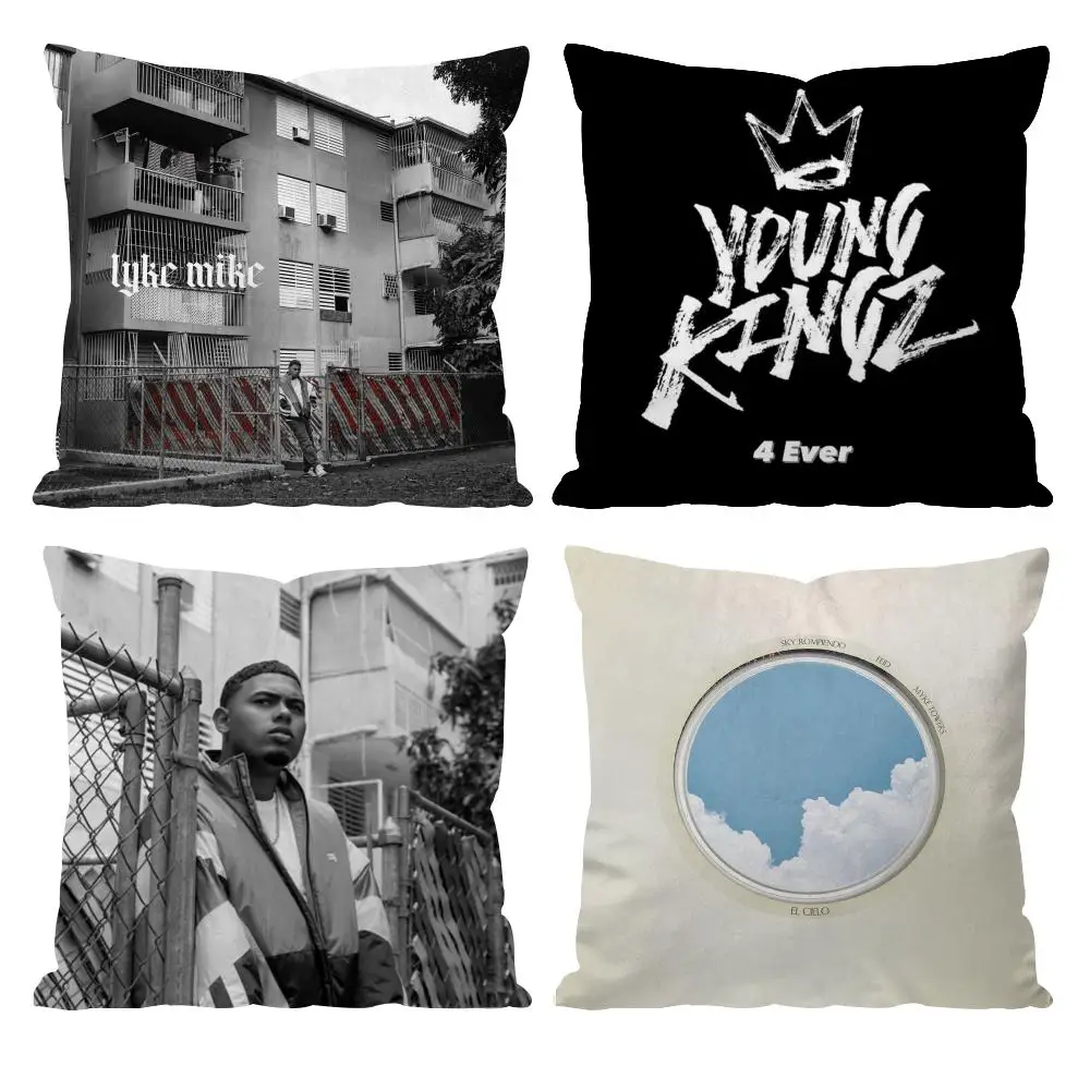 Rapper Myke Towers Cushion Cover Pattern Printed Pillowcase For Living Room Sofa Cushion Cover & Bedroom Decor