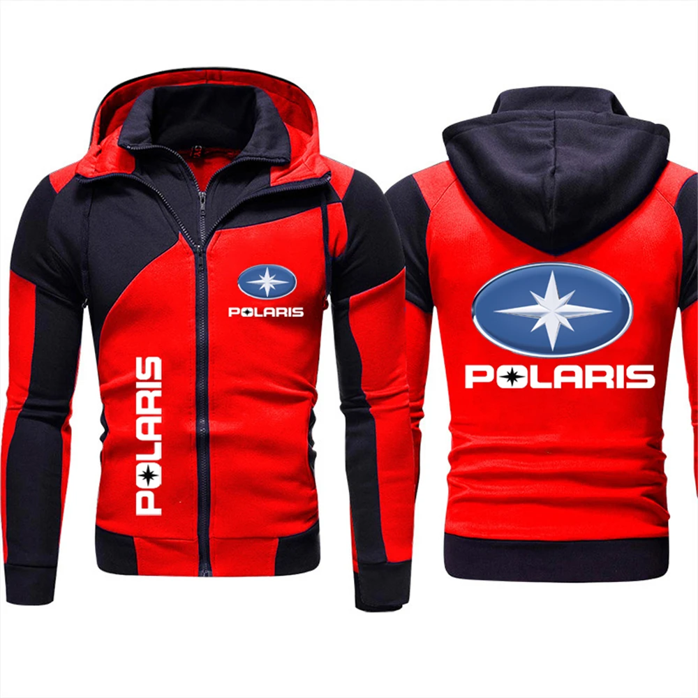 2024 Spring New POLARIS All Terrain Vehicle Men\'s Double layered Double Zipper Jacket Outdoor Multi functional Windproof Jacket