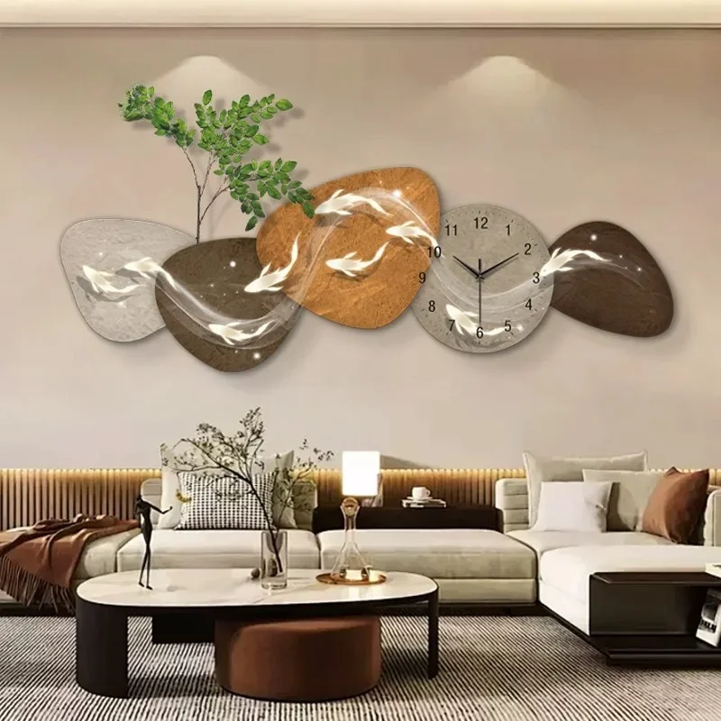 Unique Room Wall Clock Living Room Aesthetic Luxury Art Wall Clock House Modern Bedroom Pendule Horloge Murale Home Decor