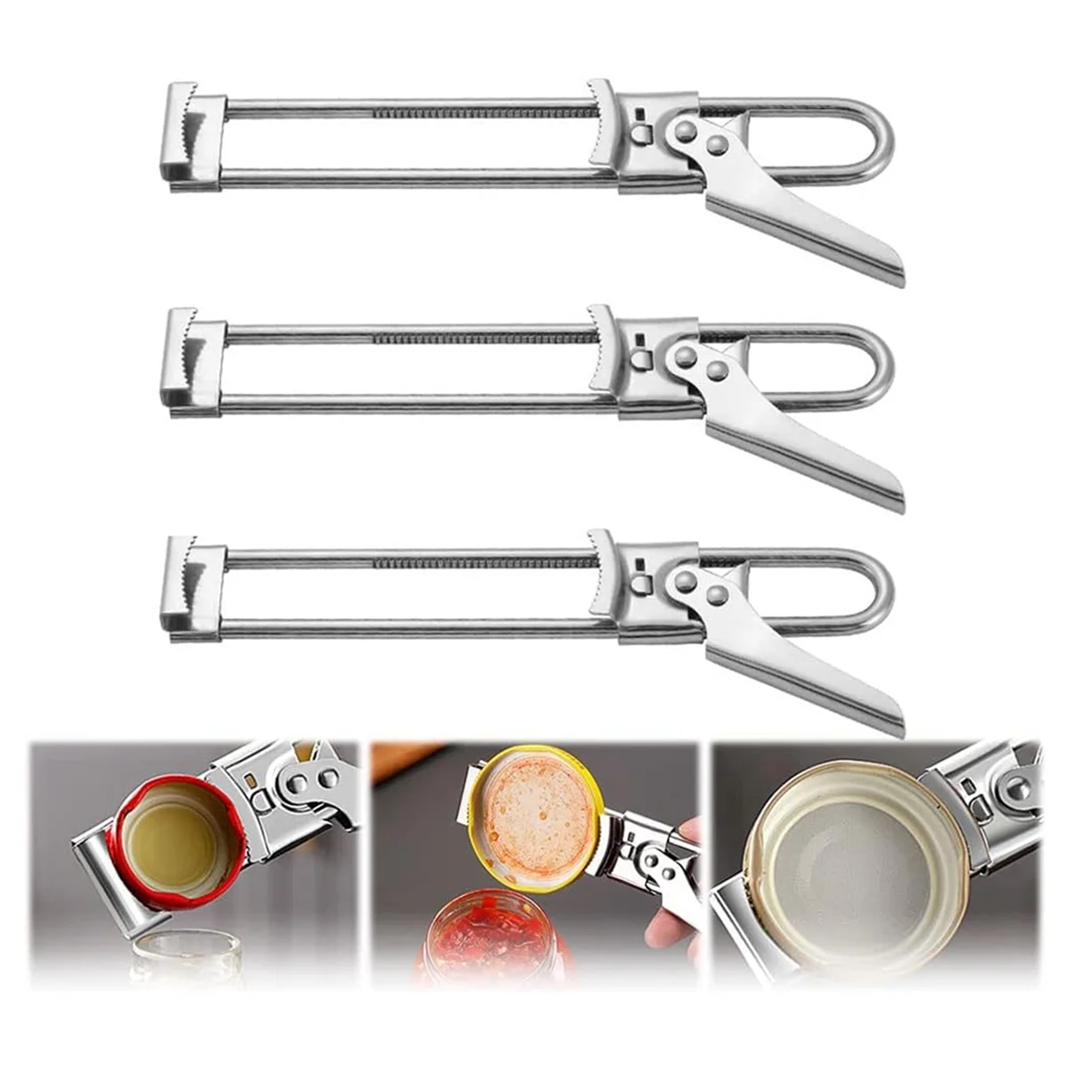 Stainless Steel Bottle Opener Linear Adjustable Can Opener Manual Screw Cap Can Opener