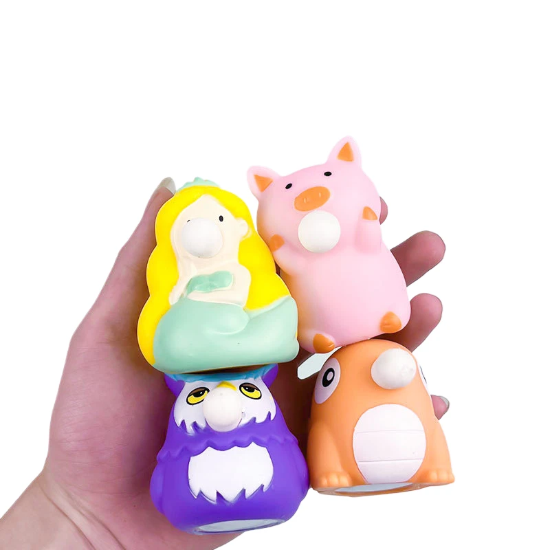 Funny Kawaii Squeeze Blowing Bubble Animal Sloth Sloth Bear Mermaid Pinch Stress Relief Doll Ornaments Kids Toy Gift Baby Prizes