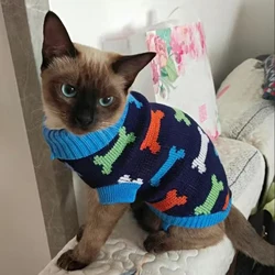 Classic Siamese Kitten Cat Sweater Winter Warm Pet Clothes for Cats Gotas Kedi Sphynx Pullovers Dog Clothing mascotas Costume