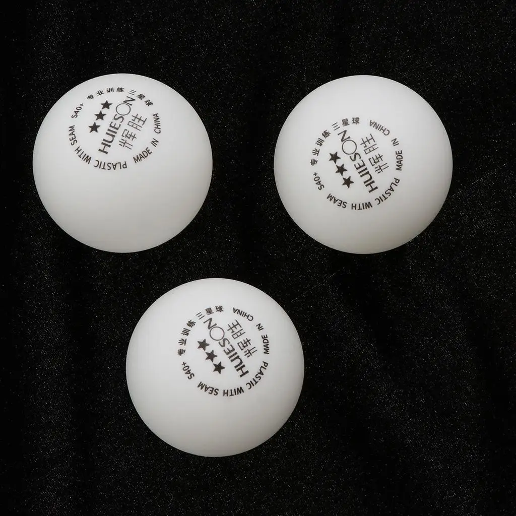 3 Pieces Professional 3-Star 40+mm White Pong Balls New ABS Material Table Tennis Balls for Training Game Match