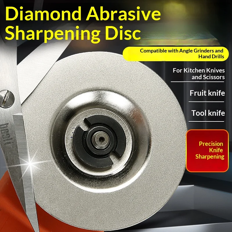2PCS  Diamond Sharpening Wheel 100mm Emery Sharpening Disc Abrasive Disc 400-1000 Grit for Angle Grinder Kitchen Scissors Tools