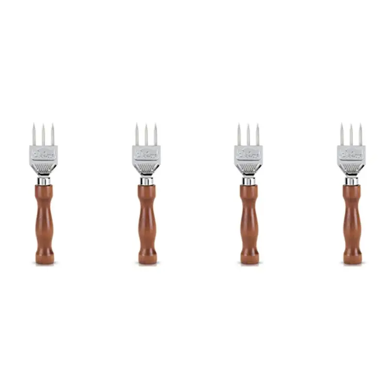 ABKJ-4X Ice Pick - Sturdy Ice Chipper With Solid Wood Handle, 304 Stainless Steel Three Pronged Ice Crusher
